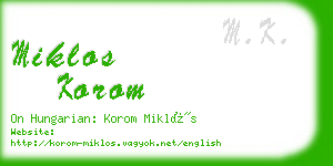 miklos korom business card